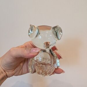 Clear Glass Owl Figurine Paperweight